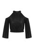 OffShoulder-Plisseebluse, Slim Fit, ausgestellte Ärmel