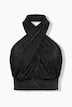 Plissee-Top, Slim Fit, drapierter Neckholder-Ausschnitt