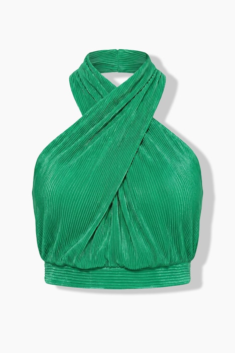 Plissee-Top, Slim Fit, drapierter Neckholder-Ausschnitt
