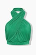 Plissee-Top, Slim Fit, drapierter Neckholder-Ausschnitt