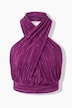Plissee-Top, Slim Fit, drapierter Neckholder-Ausschnitt