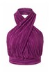 Plissee-Top, Slim Fit, drapierter Neckholder-Ausschnitt