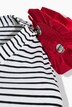 OneShoulder-Shirt, Slim Fit, Ringel, Blumen-Brosche