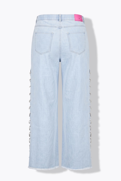 Jeans Mary, weites Bein, Zierketten, Komfortbund