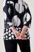 Satin-Bluse, A-Linie, Polkadot-Design, Kelchkragen, 3/4-Ärmel