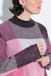 Pullover, Karomuster, Stehkragen, Langarm