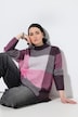 Pullover, Karomuster, Stehkragen, Langarm