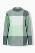 Pullover, Karomuster, Stehkragen, Langarm