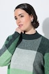 Pullover, Karomuster, Stehkragen, Langarm