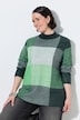 Pullover, Karomuster, Stehkragen, Langarm
