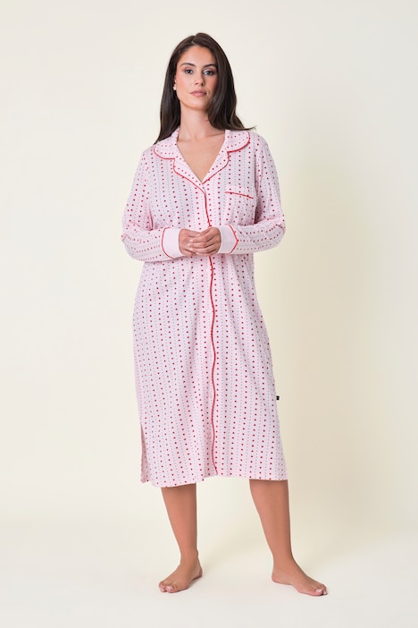 Nachthemd, Pyjama-Look, Herzen, Zierpaspel