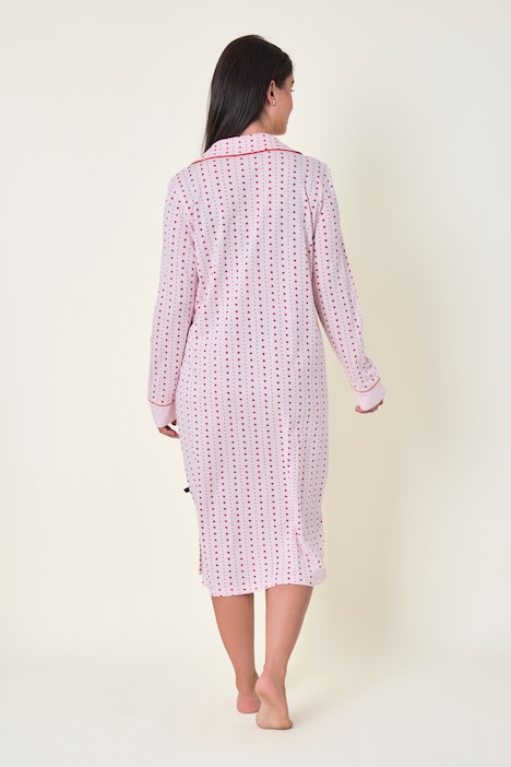 Nachthemd, Pyjama-Look, Herzen, Zierpaspel