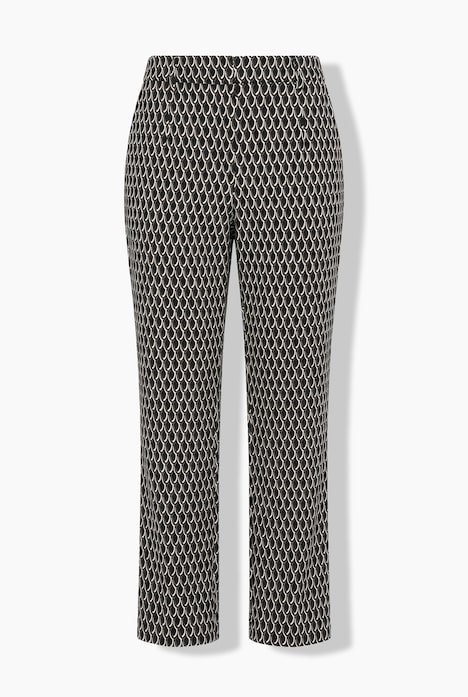 Pantalon Jacquard motif graphique, jambe étroite et taille confortable