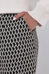 Pantalon Jacquard motif graphique, jambe étroite et taille confortable