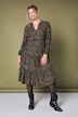 Maxikleid, Zebra-Print, Volants, Langarm