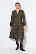 Maxikleid, Zebra-Print, Volants, Langarm