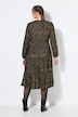 Maxikleid, Zebra-Print, Volants, Langarm