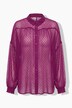 Bluse, Oversize Shape, Chiffon, Struktur-Punkte, Ballon-Langarm