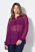 Bluse, Oversize Shape, Chiffon, Struktur-Punkte, Ballon-Langarm