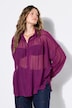 Bluse, Oversize Shape, Chiffon, Struktur-Punkte, Ballon-Langarm