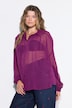 Bluse, Oversize Shape, Chiffon, Struktur-Punkte, Ballon-Langarm