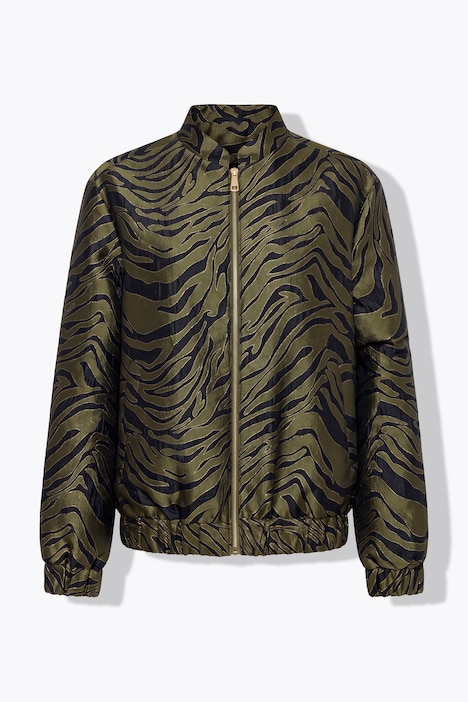Blouson, Boxy Shape, Zebra-Jacquard, elastischer Saum