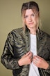 Blouson, Boxy Shape, Zebra-Jacquard, elastischer Saum