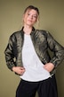 Blouson, Boxy Shape, Zebra-Jacquard, elastischer Saum