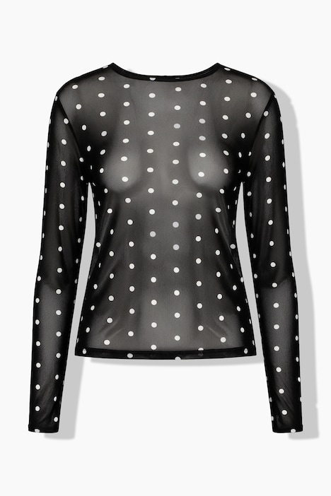 Longsleeve, Slim Shape, Mesh, Dots