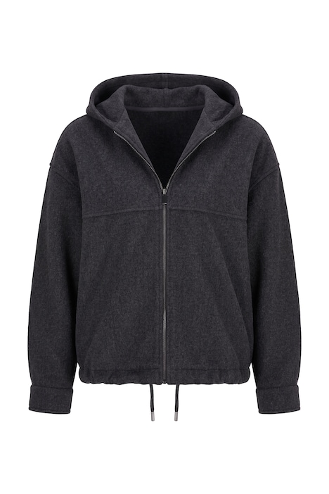 Drawstring Hemline Zip-Up Hoodie