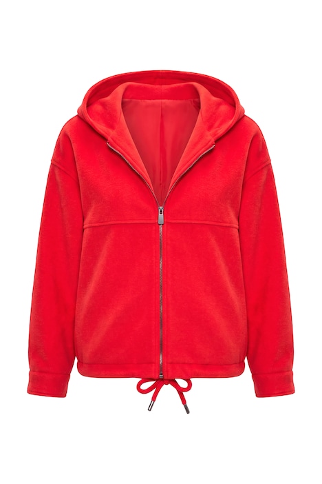 Drawstring Hemline Zip-Up Hoodie