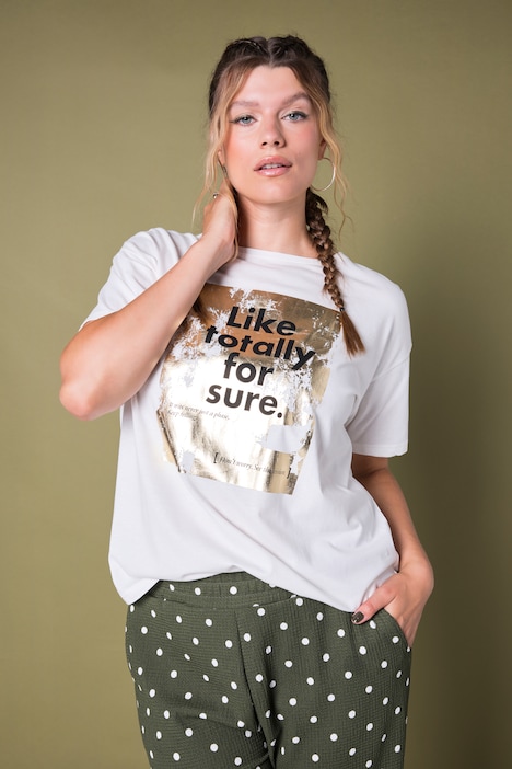 T-Shirt, oversized, Metallic Statement, Halbarm
