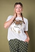 T-Shirt, oversized, Metallic Statement, Halbarm