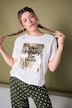 T-Shirt, oversized, Metallic Statement, Halbarm
