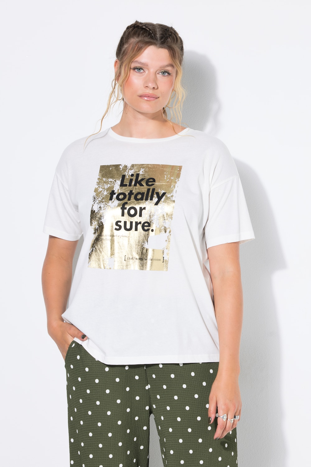 T-Shirt, oversized, Metallic Statement, Halbarm