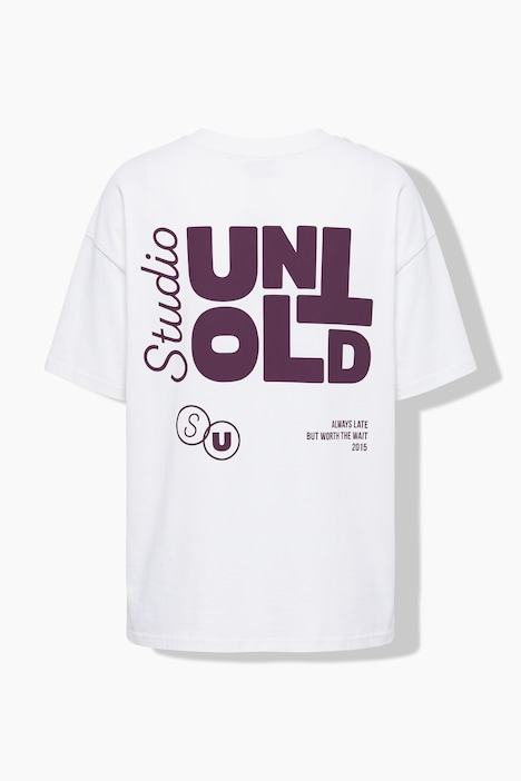 T-Shirt, oversized, Statement-Print vorne und hinten