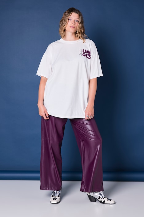 T-Shirt, oversized, Statement-Print vorne und hinten