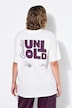 T-Shirt, oversized, Statement-Print vorne und hinten