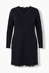 Longshirt, Spitze, A-Linie, V-Ausschnitt, Langarm, Taschen