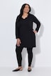 Longshirt, Spitze, A-Linie, V-Ausschnitt, Langarm, Taschen