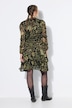 Chiffonkleid, Minilänge, Blumenprint, Rüschen, weiter Langarm