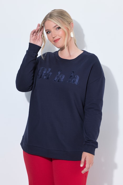 Sweatshirt, Boxy Fit, Flock-Schriftzug