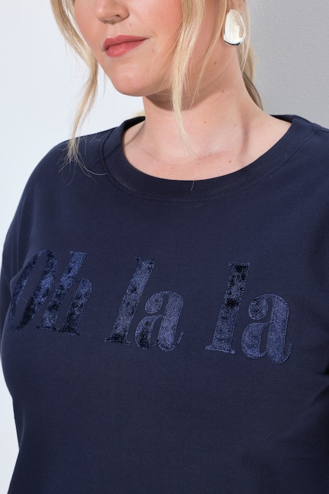 Sweatshirt, Boxy Fit, Flock-Schriftzug