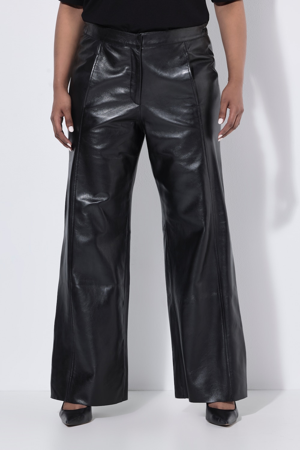 Lederhose Rose, gerades Bein, Nappaleder, Komfortbund