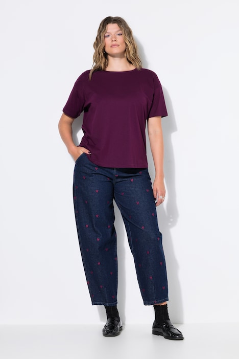 Balloon-Jeans, weiter Balloon-Shape, Denim mit Hearts, 5-Pocket