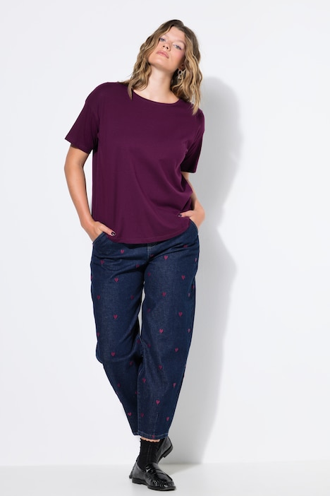 Balloon-Jeans, weiter Balloon-Shape, Denim mit Hearts, 5-Pocket