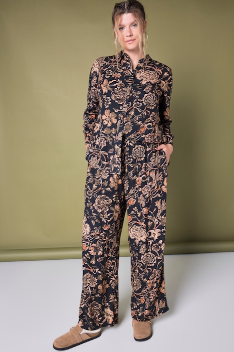 Palazzohose, Wide Legs, Flowers-Muster