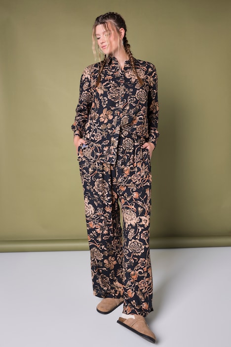 Palazzohose, Wide Legs, Flowers-Muster