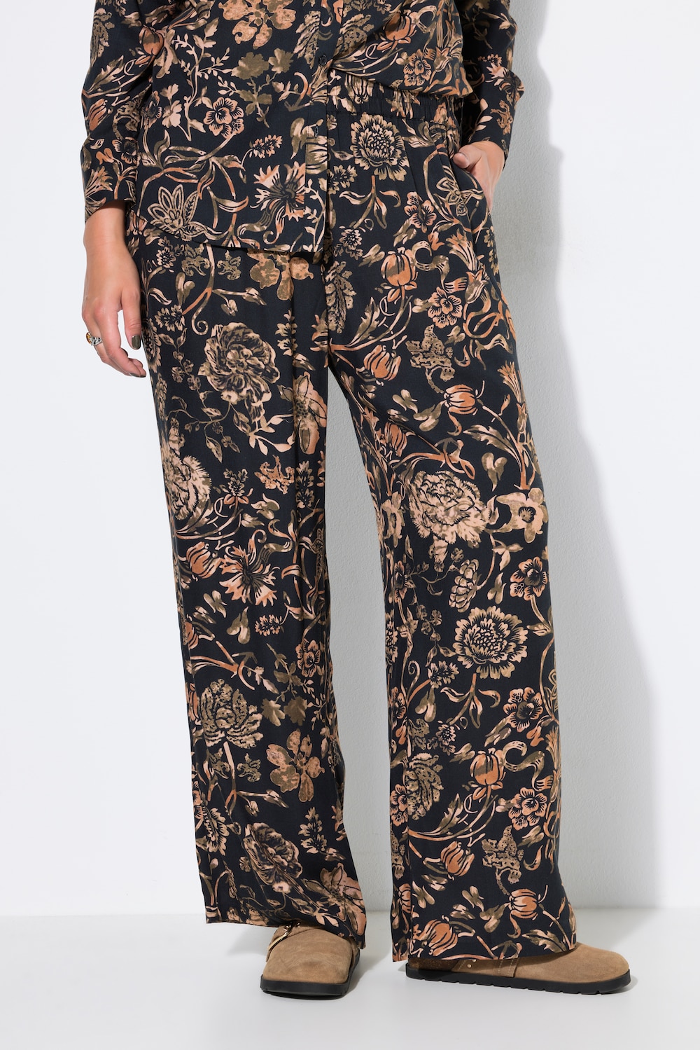 Palazzohose, Wide Legs, Flowers-Muster