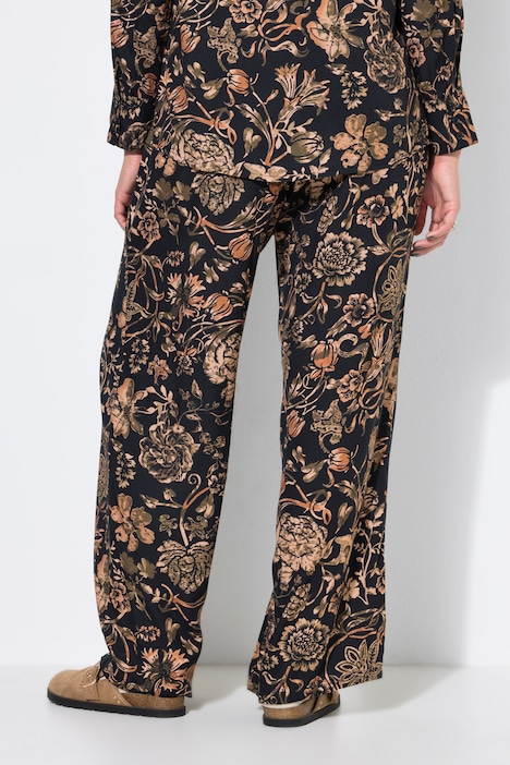 Palazzohose, Wide Legs, Flowers-Muster